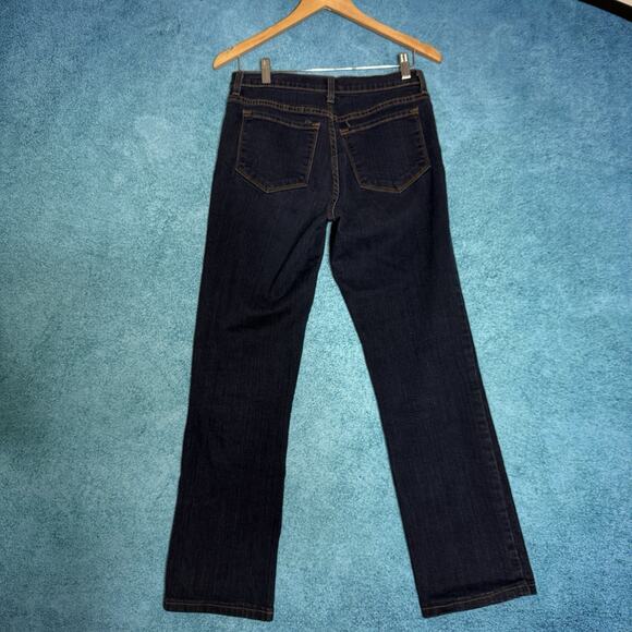NYDJ Jeans Womens Sz 8 28x27 Straight Mid Rise Blue Stretch Denim Made In USA - Picture 9 of 15
